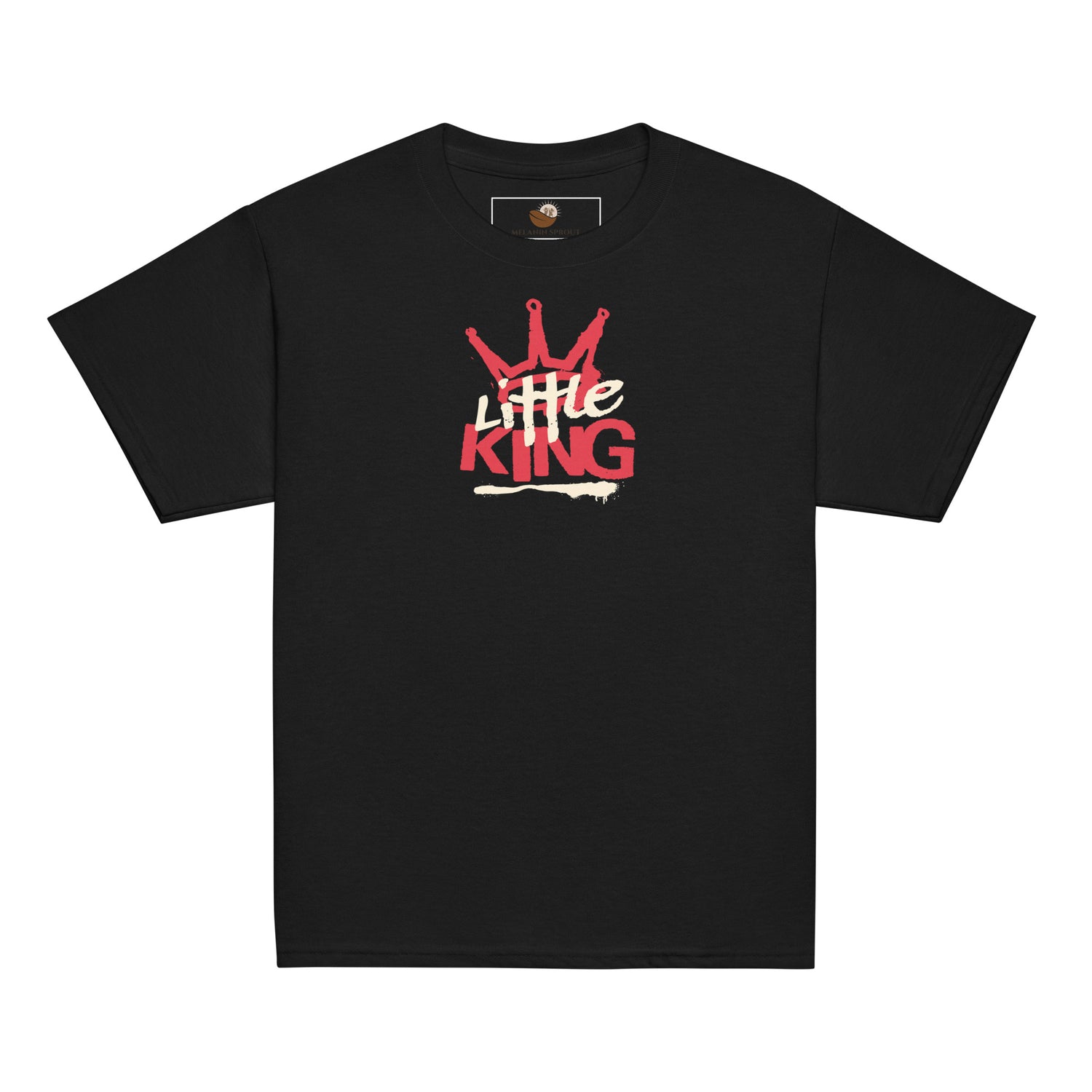 Little King youth t-shirt with crown design for confidence and cultural pride.